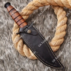 Cuchillo de Caza y Camping Profesional de Acero Inoxidable 440, Afilado como una Navaja, con Hoja Fija y Mango de Cuero con Recubrimiento de Óxido, DIY OEM - Product Image 6