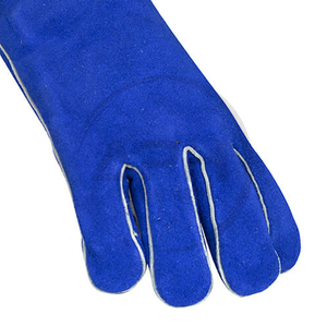 Durable Reinforced Palm Extended Wrist Cuff Durable Full <b>Finger</b> Workshop Work Hand Wear Black And Tan Leather Welding <b>Gloves</b> - Product Image 6
