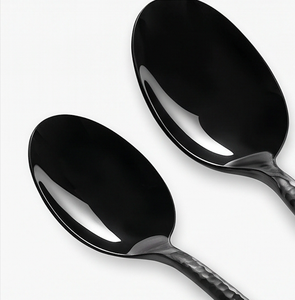 Ensemble de couverts finition noire mate, design minimaliste, passe au lave-vaisselle, couverts en métal pour mariage et usage quotidien - Product Image 3