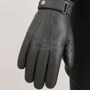 Men Cold Weather <b>Gloves</b> Leather Accents Warm Insulated <b>Gloves</b> For Driving Cycling Hiking Outdoor Work And Daily Winter Use - Product Image 3