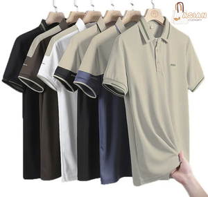 T-shirt Sportif Homme Tricoté Uni à Manches Courtes avec Logo Personnalisé Séchage Rapide en Polyester/Coton – Fournisseur pour Commandes en Gros - Product Image 1