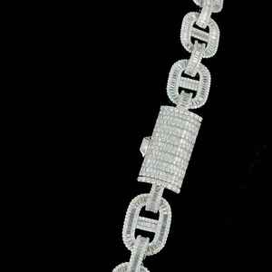 Collar de Cadena Cubana con Ancla, Estilo Hip Hop, para Rapper, Plata 925, con Diamantes de Moissanita, Joyería Brillante, para Fiestas, Regalo - Product Image 4