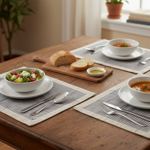 6 pièces imprimées artisanales |   Ensemble de sets de table en coton |   Accessoires de table haut de gamme |   Sets de table élégants et durables |   Décoration d'intérieur - Product Image 3