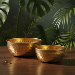 Bol en laiton écologique conçu pour le service alimentaire réutilisable, la cuisine durable et la décoration moderne de la maison - Product Image 2