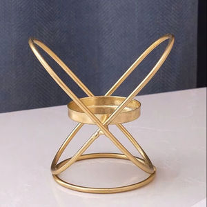 Porte-bougie luxueux en cristal et métal pour centre de table de mariage, élégant support à bougies pour décoration d'événements, banquets et hôtels - Product Image 1