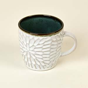 Juego de 2 Tazas de Té de Cerámica Suave Color Blanco Hueso - Product Image 1