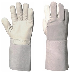 Gants de soudage TIG en cuir véritable sur mesure, blancs, avec pouce droit, protection en cuir véritable pour le soudage TIG - Product Image 5