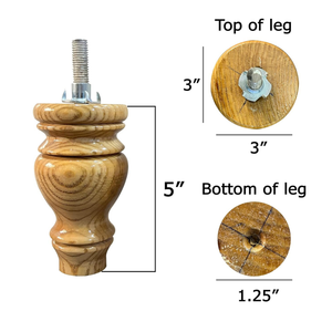 งานแกะสลักไม้สมาร์ทอาร์ต ทำด้วยมือ ขาโซฟาไม้ 6 ชิ้น ขาตู้ไม้สน ขาโต๊ะชอว์กีขนาดเล็ก สีน้ำตาลอ่อนธรรมชาติ - Product Image 4