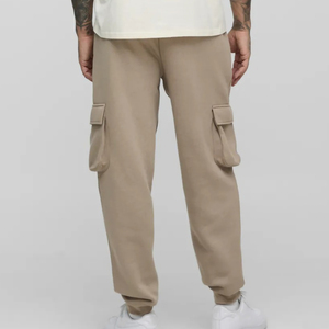 Pantalon de survêtement cargo en coton pour homme avec logo personnalisé, taille élastique, cordon de serrage, plusieurs poches, tenue décontractée d'automne, OEM/ODM - Product Image 5