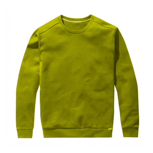เสื้อสเวตเชิ้ตคอกลมสีเขียวมะกอกสำหรับผู้ชาย ผ้าฝ้ายฟลีซเรียบง่าย สวมใส่สบาย แขนยาว เสื้อผ้าฤดูหนาวอุ่นๆ ขายส่ง เสื้อผ้าสั่งทำพิเศษ - Product Image 1