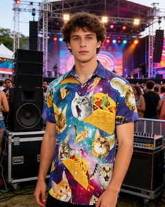 Camisa Casual de Algodón para Hombre, Manga Corta, Estampado Tropical Hawaiano, con Botones, para Playa, Verano, Colorida, Floral - Product Image 4