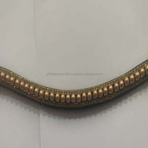 Bandas de cejas de caballo de cuero genuino de alta calidad con diamantes de imitación de cristales y perlas en todos los colores y tamaños - Product Image 4
