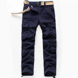 Pantalones Cargo Multibolsillos al por Mayor, Pantalones de Pierna Recta Holgados de Algodón Puro - Product Image 2