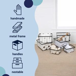 Cesta de Almacenamiento Compacta de Metal Negro, Organizador de Baño Resistente - Product Image 5