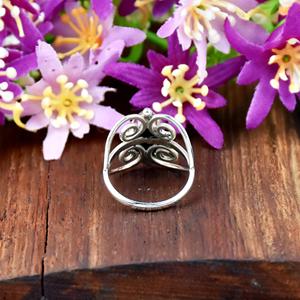 Anillo de Plata de Ley 925 con Gema de Turquesa Verde Cobre en Forma de Lágrima, Diseño en Espiral, Joyería de Filigrana, Anillo Moderno para Regalo - Product Image 6