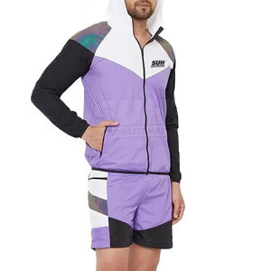 Conjunto de Sudadera con Capucha y Pantalones Cortos Transpirables Casuales al por Mayor, Último Modelo en Color Sólido, 100% Poliéster, Ligero y Ecológico - Product Image 5