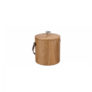 Seau à glace en bois créatif avec doublure à double paroi en acier inoxydable, couvercle et poignées métalliques pour bar à domicile - Product Image 6