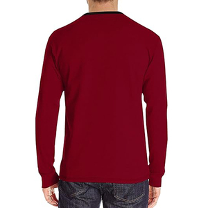 T-shirt unisexe en coton 100% à manches longues, coupe classique, 220 GSM, vente en gros, avec logo personnalisé - Product Image 2