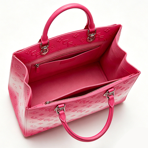 Sac à main de luxe pour femme, sac fourre-tout en cuir PU dégradé, doublure en polyester, doubles poignées avec décoration de lettres - Product Image 6