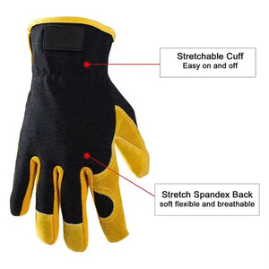 Premium Quality Cowhide Leather <b>Gloves</b> For Construction Assembly Garden <b>Gloves</b> Hand Protection Safety Soft <b>Driver</b> <b>Gloves</b> - Product Image 2