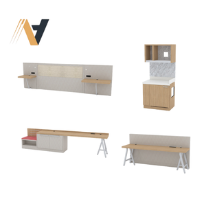 Ensemble de meubles modulaires réglables pour chambre d'hôtel avec rangement pour les programmes de rénovation de chambres d'hôtes, modèle d'hôtel en chaîne - Product Image 4