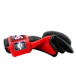 Guantes de MMA de dedos abiertos de cuero para entrenamiento de grappling, fitness y práctica de artes marciales con costuras reforzadas - Product Image 4