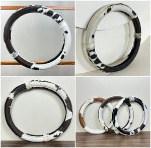 Housse de volant de voiture en cuir de vachette de haute qualité, cuir véritable, antidérapante, vente directe d'usine - Product Image 3