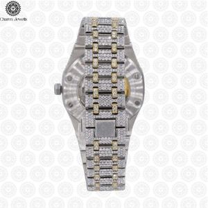 Montre de luxe pour homme Charm, en acier inoxydable, avec lunette sertie de diamants, mouvement mécanique analogique, date automatique, boîtier de 40 mm, étanche 10 bars - Product Image 3