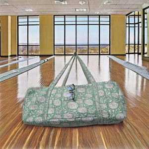 Sac fourre-tout matelassé en coton à motif géométrique, lavable, écologique, de luxe, durable, tendance, pour le yoga, le shopping et la plage - Product Image 3