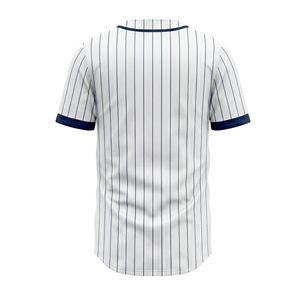 Camiseta de Béisbol Vintage a Rayas Azules, de Secado Rápido, de Poliéster, Ropa Deportiva para Hombre, Camisa de Juego con Botones, Uniforme - Product Image 2