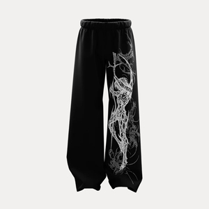 Custom Street Wear High Quality Sweat Pants Heavyweight Cotton Vintage Acid Wash Oversized Wide Leg Baggy Striped Sweatpants - Product Image 5