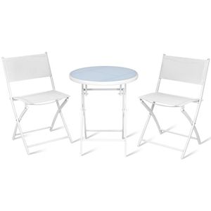 Set di 3 Pezzi Tavolo Bistrot Pieghevole per Balcone o Spazi Esterni per Uso in Giardino - Product Image 1
