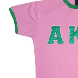 Camiseta Rosa de Manga Corta para Mujer con Parche de Letras de Chenilla Verde, Camiseta Informal de Algodón para Verano, Suave y Cómoda para Uso Diario - Product Image 6