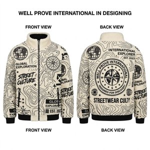 Blouson Bomber Unisexe en Polaire Sherpa Lourd 240 g/m² Noir Entièrement Zippé Imperméable Coupe-Vent à Motif Camouflage – Manteau Formel - Product Image 1