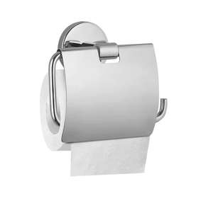Porte-papier toilette mural en acier inoxydable avec couvercle, support moderne pour rouleau de papier toilette pour salle de bain - Product Image 1