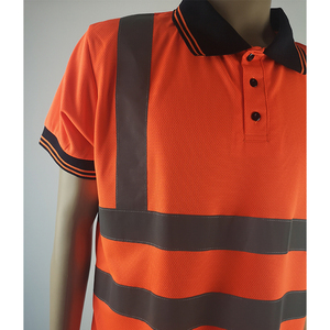 Vêtements de travail de sécurité réfléchissants haute visibilité en polyester 100% en gros, t-shirt polo haute visibilité, vêtements de travail à deux sangles, chemise de travail - Product Image 4