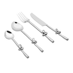 <b>Plain</b> Hockey Design Handle Stainless steel <b>Mirror</b> Polished Food Safe Flatware Set for Table Having Four Pieces - Product Image 2