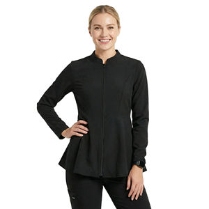 Chaqueta Médica Elegante para Mujer, Corte Entallado, Cierre Frontal con Cremallera, Uniforme Médico, Logotipo Personalizado, Venta al Por Mayor, Chaquetas de Enfermería para Hospital - Product Image 1