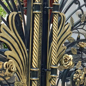 Poignée de porte décorative de luxe en fer forgé pour portail principal et porte d'entrée, poignée de traction en fer forgé artisanal pour villas et maisons - Product Image 1