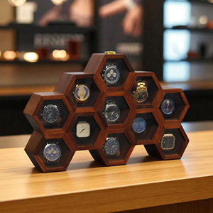 Caja de Almacenamiento de Relojes de Madera Personalizada, Organizador de Relojes de Madera con Cojines de Terciopelo Premium, Caja de Colección de Relojes de Madera - Product Image 3