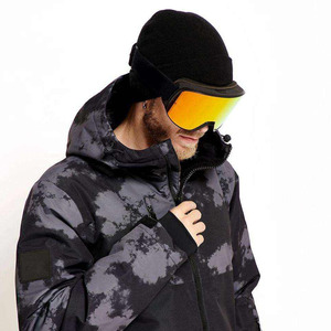 Custom <b>Men's</b> Black Camouflage One Piece Snowsuit Hooded Ski Snowboard <b>Jumpsuit</b> Waterproof Windproof Winter Outdoor Snow Suit - Product Image 6