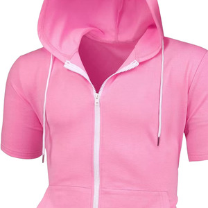 Summer Short Sleeve Hoodies OEM ODM Premium Cotton Hooded Sweatshirt Custom Private Label Wholesale Clothing Production Casual - Product Image 5