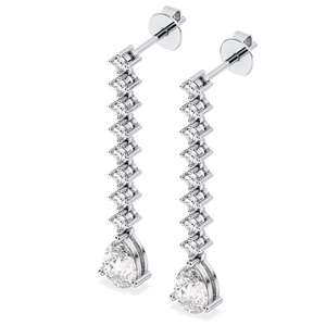 REYES Sparkling 14K 18K Solid Gold GRA Certified <b>Moissanite</b> Dangle Drop <b>Earrings</b> for Women Luxury Wedding gift Fine Jewelry - Product Image 4