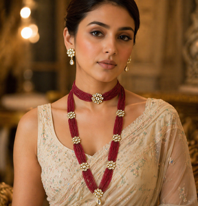 Indian Stylish Layered Pearl Rani Haar Long Kundan Necklace Zircon Alloy Jewellery Set Wedding Engagement Party Gift Hiphop Gold - Product Image 2