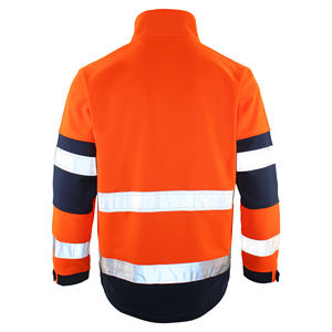 Men's <b>Hi</b> <b>Vis</b> Reflective Safety <b>Jacket</b> Polyester Workwear <b>Orange</b> with Silver Stripes and Navy Accents 2026 - Product Image 6