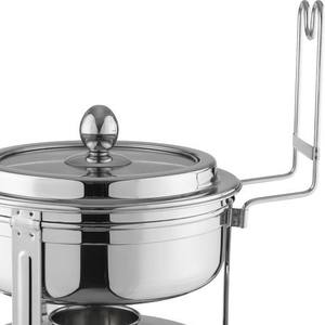 Plat à chafing rond en acier inoxydable avec finition poli miroir, chauffe-plats de buffet avec support de couvercle pour hôtels, restaurants, traiteurs et événements - Product Image 1