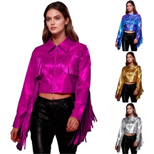 Chaqueta metálica brillante para adultos y mujeres, para baile, fiesta de cumpleaños, trajes de baile de Hip Hop, ropa de baile, traje de baile de Jazz - Product Image 1