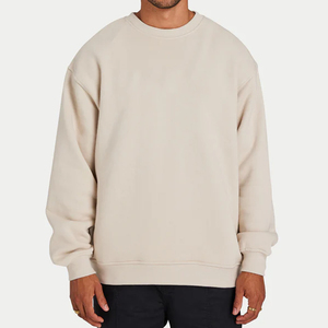 Sudadera de Cuello Redondo Extra Grande para Hombre, Color Sólido, Felpa de Algodón, Estilo Casual para Otoño - Product Image 1