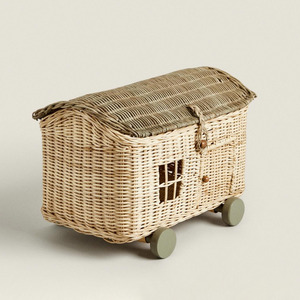 บ้านของเล่นหวายสำหรับเด็กในร่มของเล่นเด็กบ้านน่ารักของเล่นบ้านเด็กเล่นทำด้วยมือ - Product Image 1