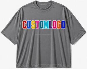 T-shirt décontracté en jersey tricoté à manches courtes et col rond marron pour homme avec impression de lettres colorées sur le devant, logo personnalisé, grande taille - Product Image 1